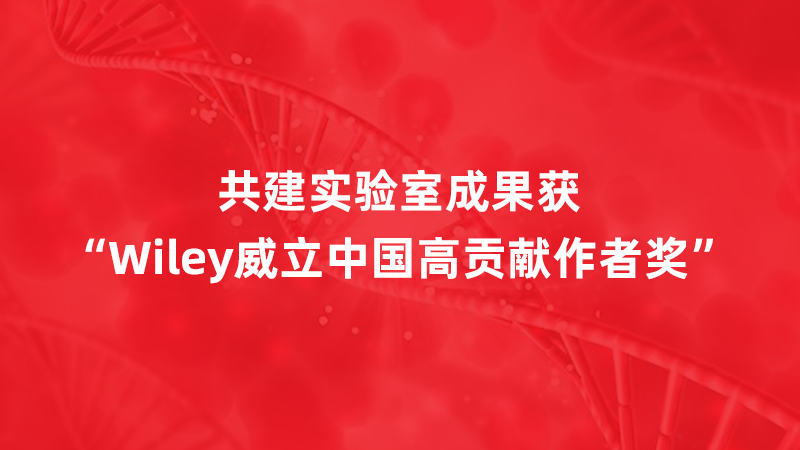 医工融合新标杆！共建实验室成果获“Wiley威立中国高贡献作者奖”